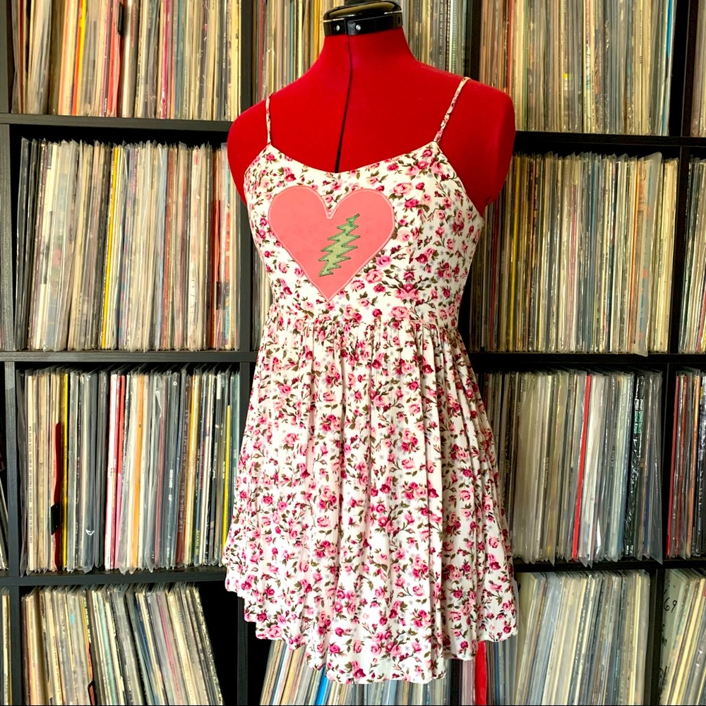 Forever 21 Floral Mini Dress with Heart Detail